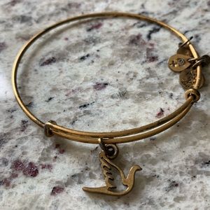Alex and Ani Gold Tone Peace Dove Charm Bracelet